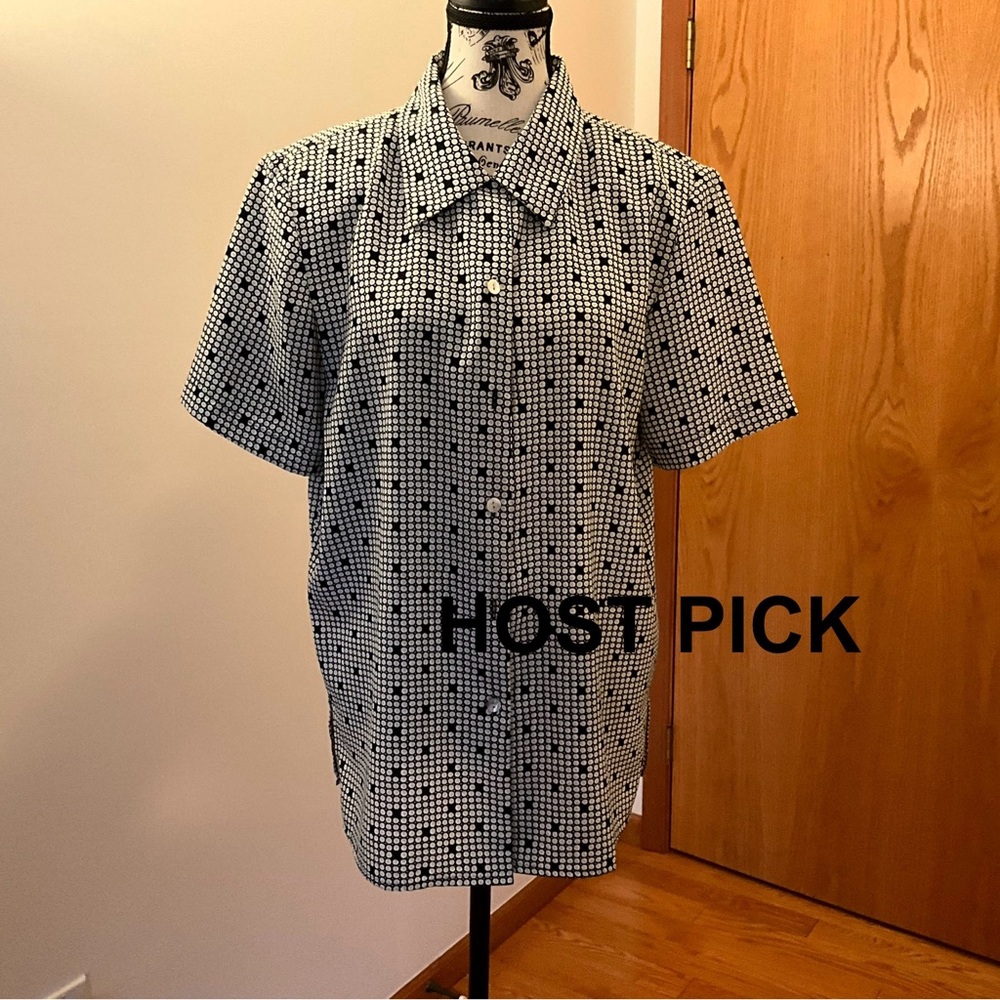 Jordan Business Casual Blouse white/gray/black Size L